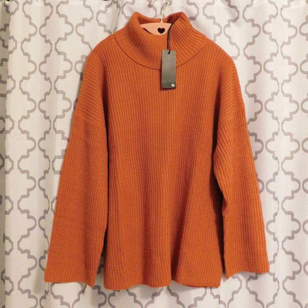 Threadbare Oversized Burnt Orange Turtleneck Sweater - NWT -  S/M